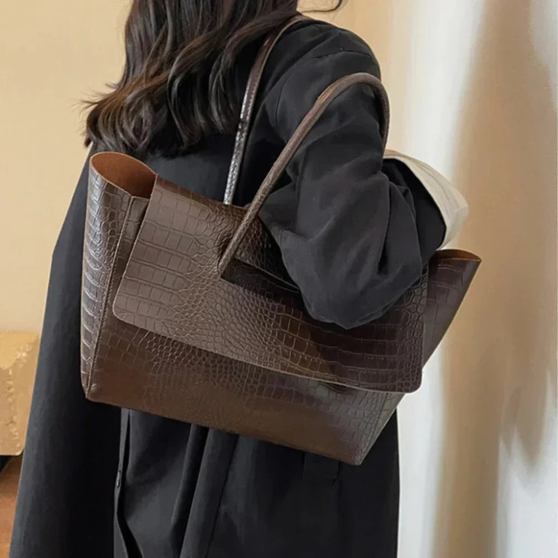 The Claudia Croc-Pattern Tote Bag