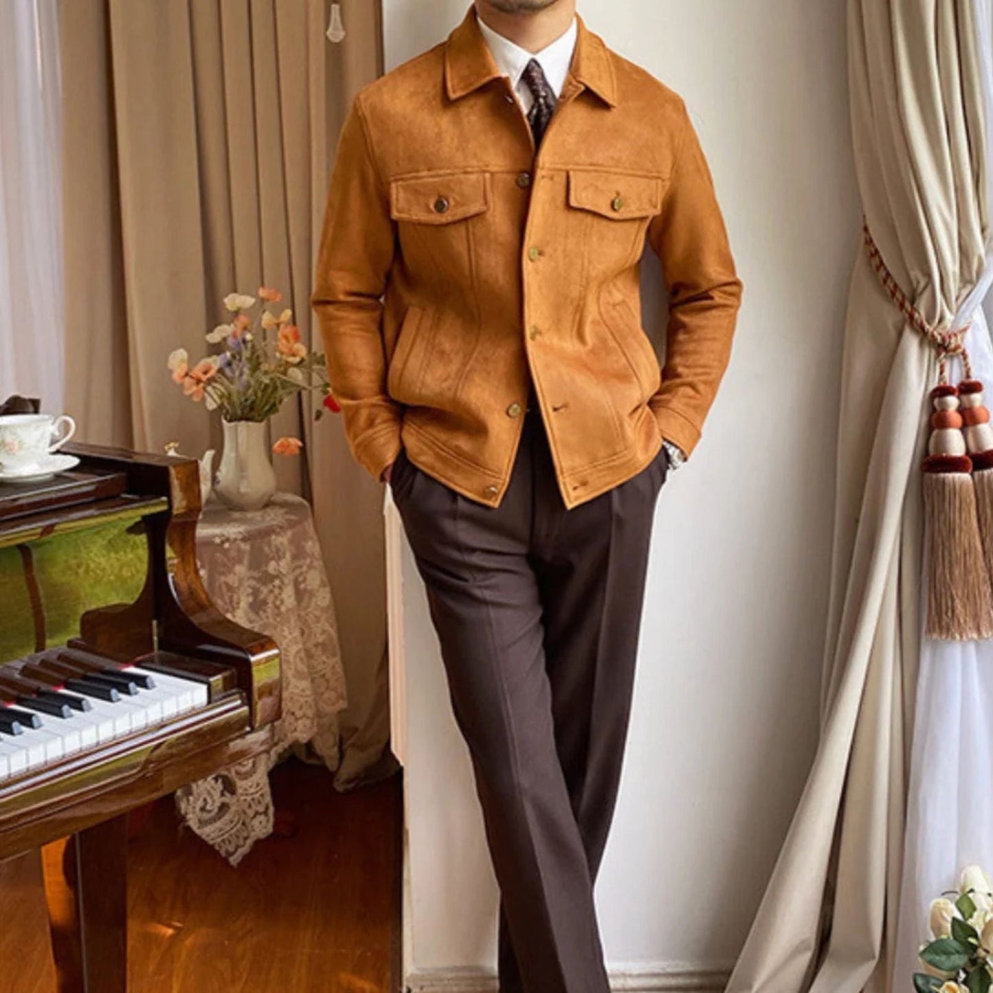 The Cortina Suede Lapel Jacket