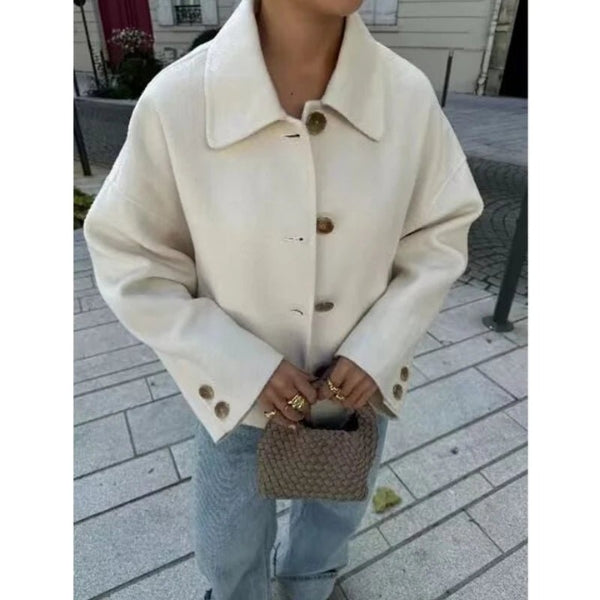 The Briana Cropped Wool Coat