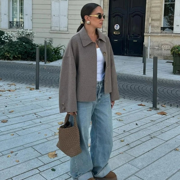 The Briana Cropped Wool Coat