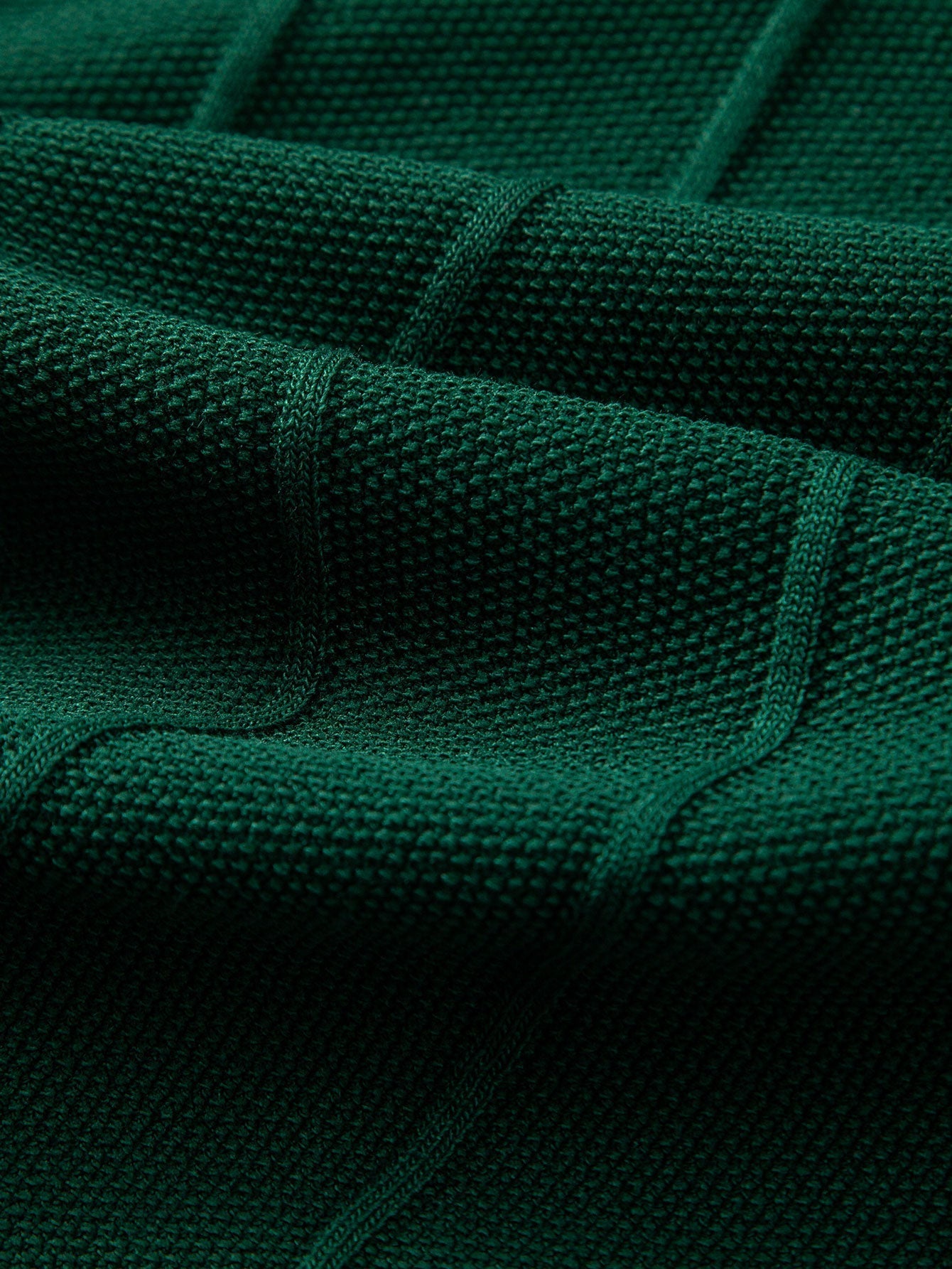Stripe Jacquard Knit Polo Shirt & Straight Leg Ribbed Pants